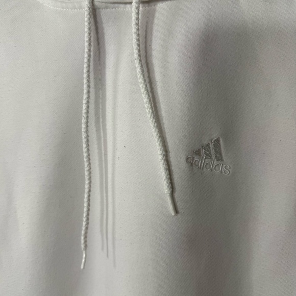 Adidas Woman’s White Pullover Hoodie With Embroidery Detailing — Size XL - Picture 6 of 11